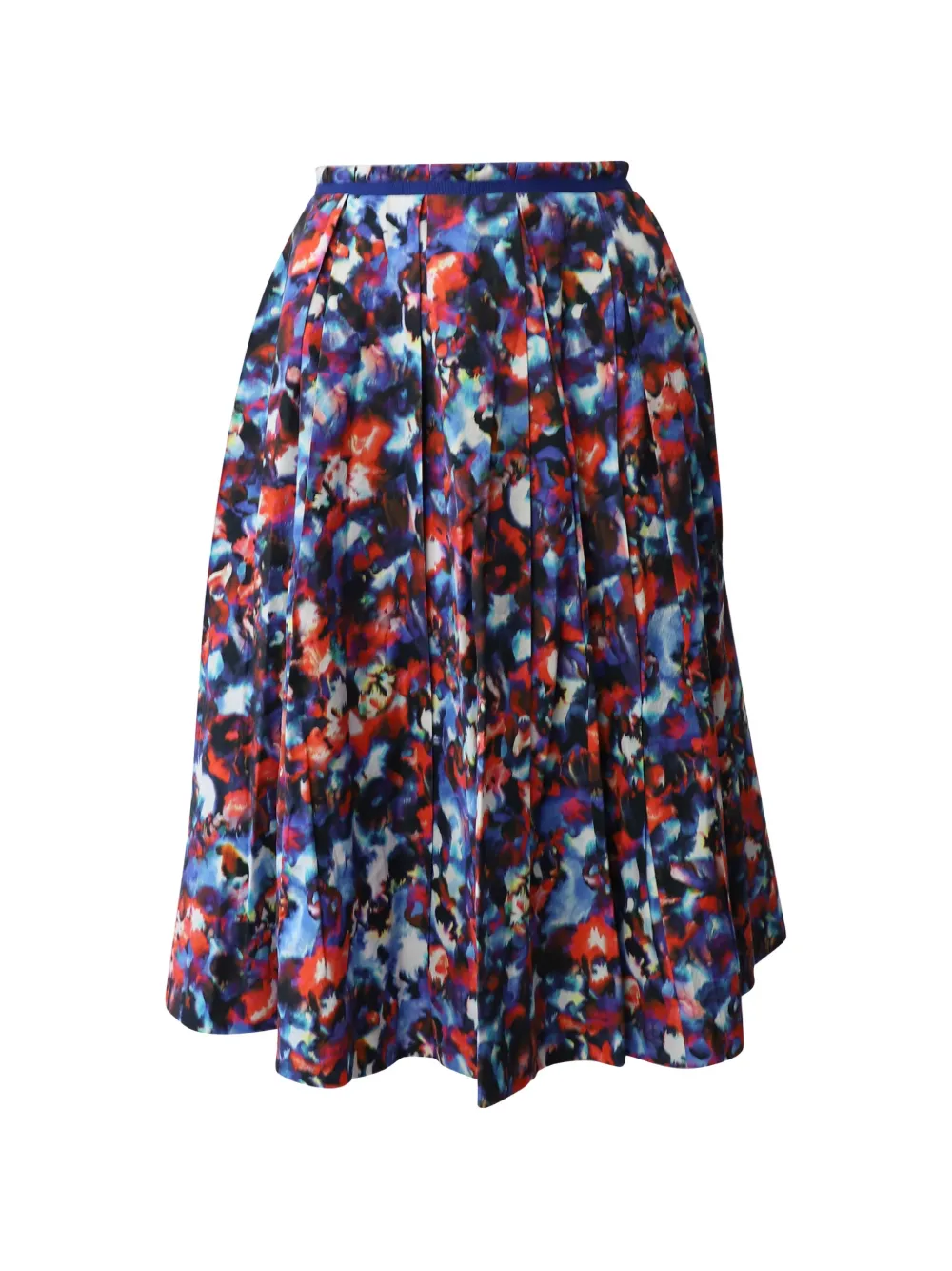 Saloni abstract-pattern midi skirt - Blu