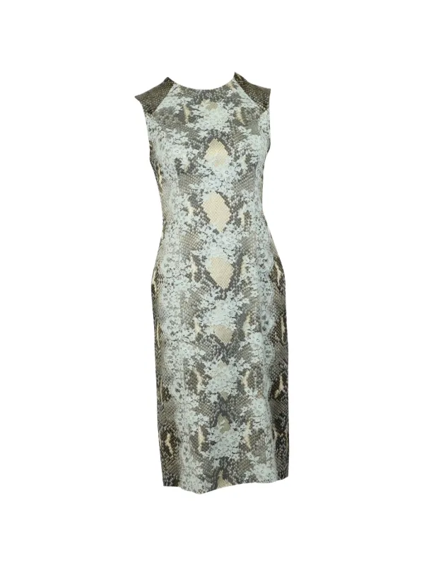 grey snakeskin dress Erdem Women's Preloved Print with Lace Detail in Viscose LowStock:43276946210867