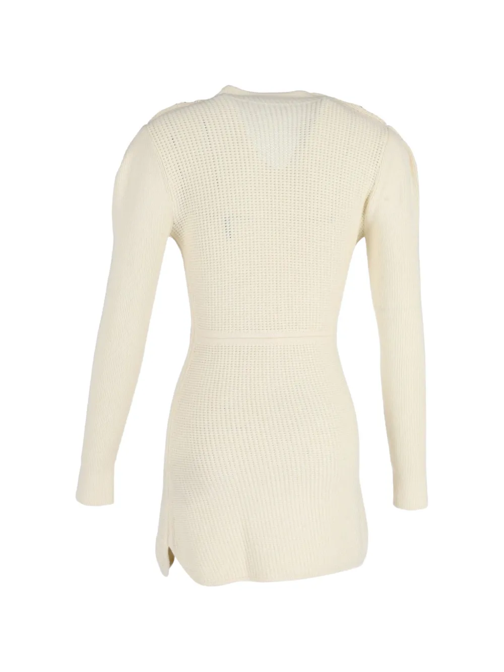  Self-portrait Cut-out-detail Ribbed Mini Dress - Neutrals 