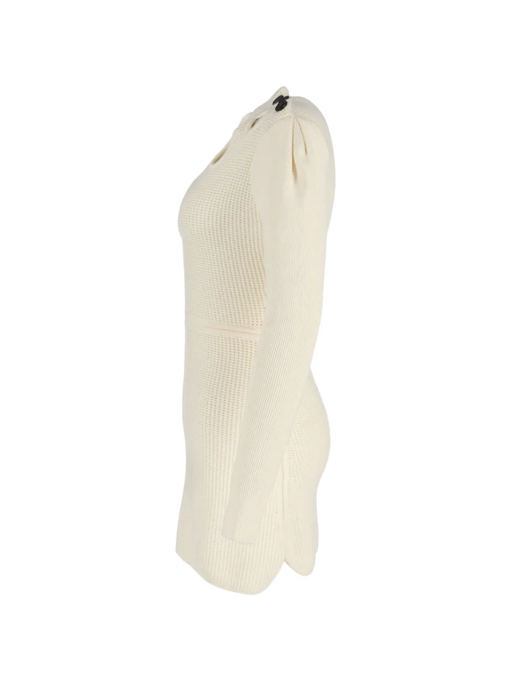  Self-portrait Cut-out-detail Ribbed Mini Dress - Neutrals 