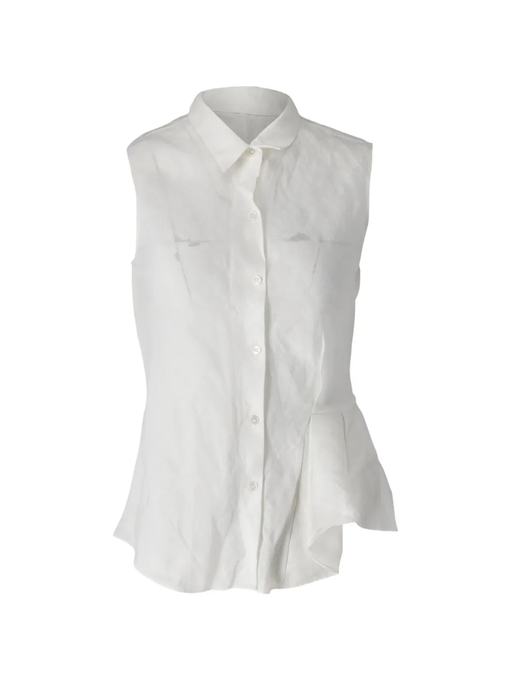 Theory ruffled sleeveless blouse - Bianco