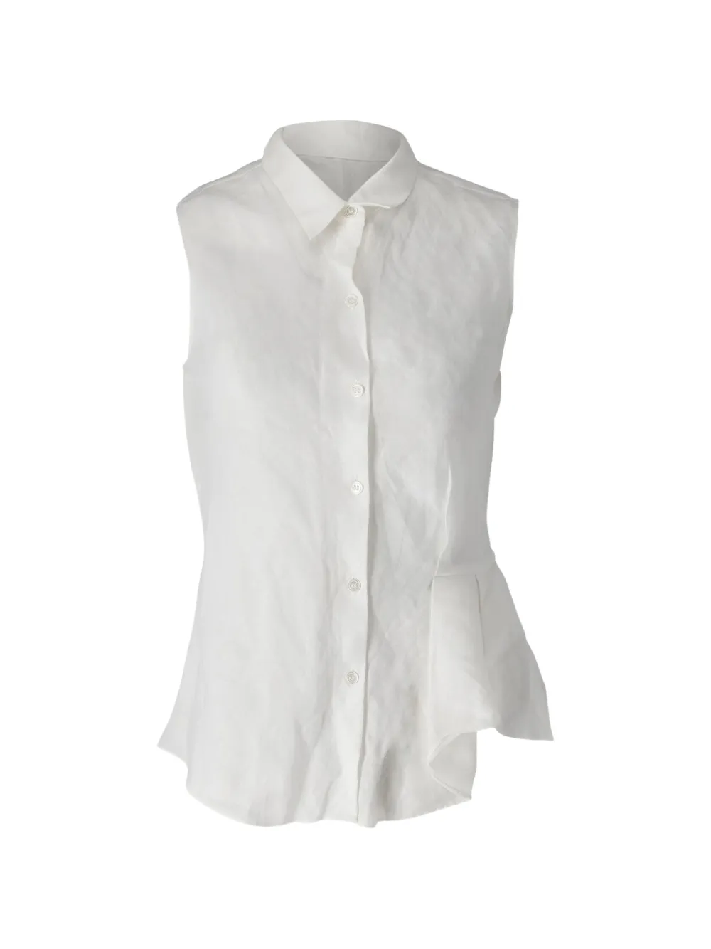 Theory ruffled sleeveless blouse - Bianco