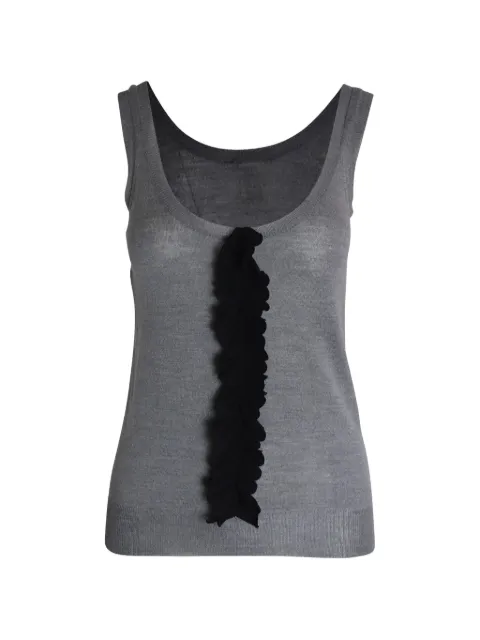 Chloé Vintage ruffle-detail scoop-neck tank top