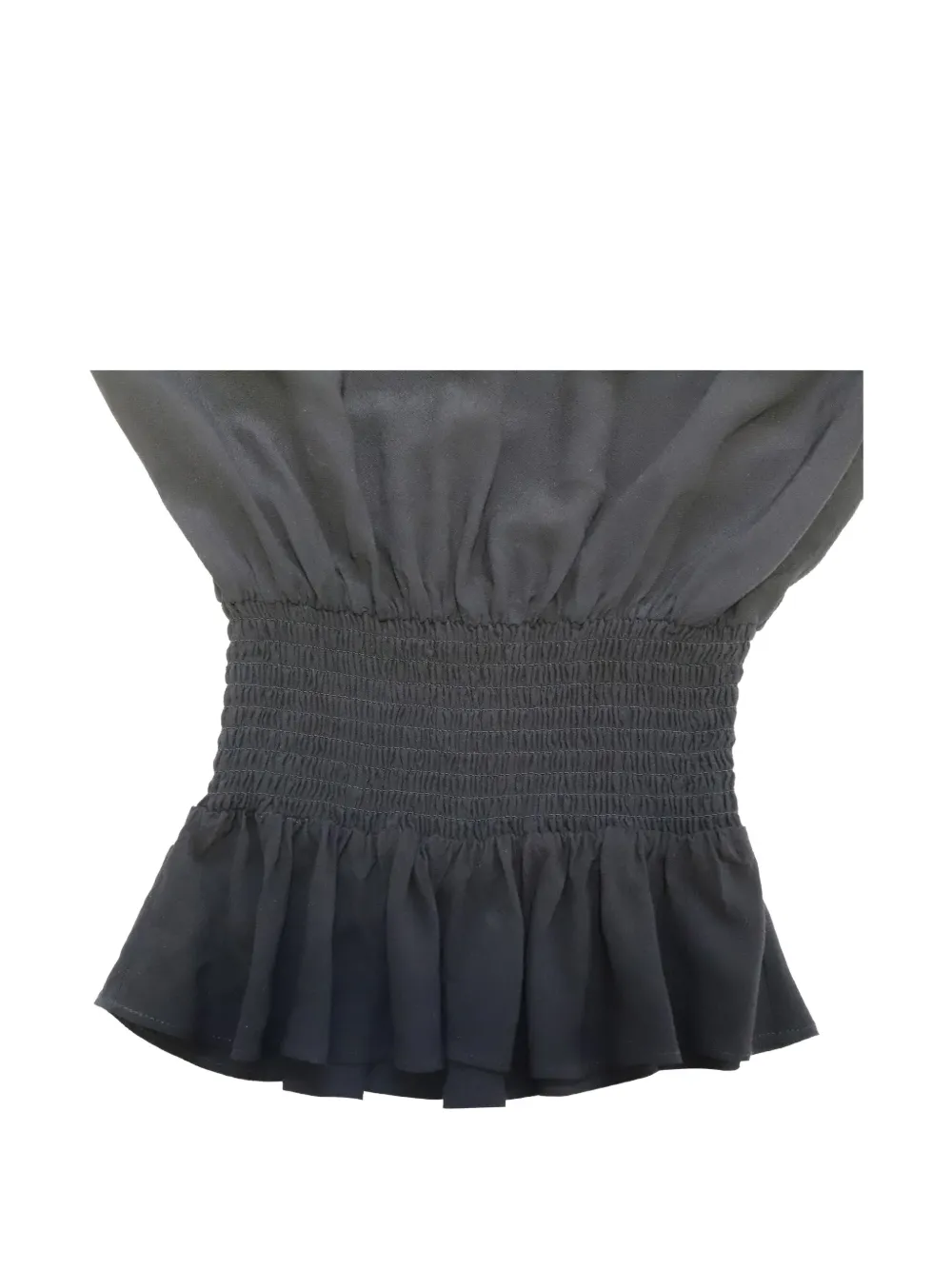 Pre-owned Maje Shirred Tie Top In Black