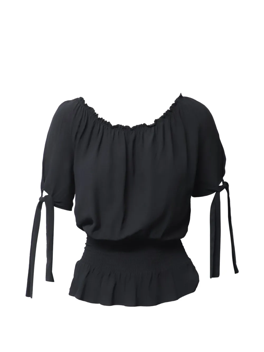 Maje Shirred tie top - Nero