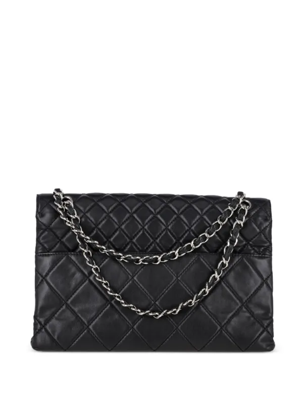 わ*ん様 CHANEL ブラック レザー ショルダーバッグ CHANEL Pre-Owned マトラッセ レザー ショルダーバッグ マキシ