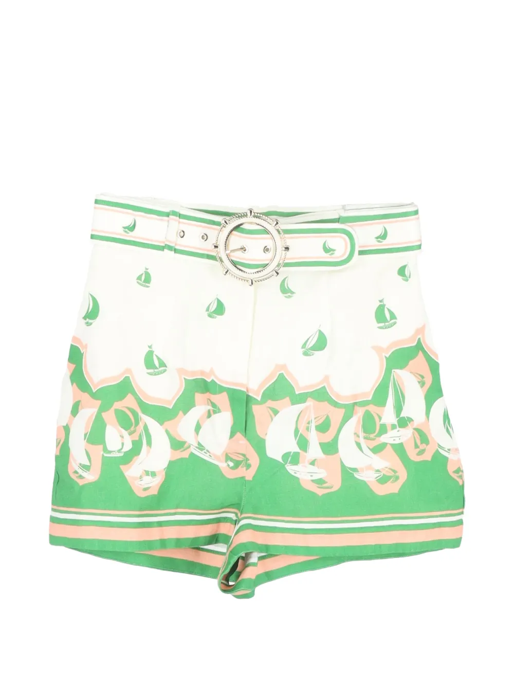 ZIMMERMANN printed belted shorts - Bianco