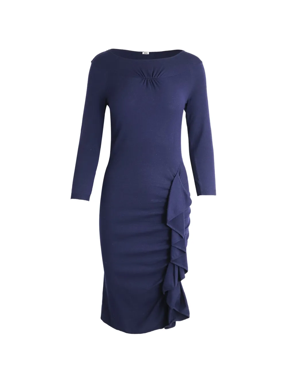 Moschino Pre-Owned ruffle-detail long-sleeve midi dress - Blu