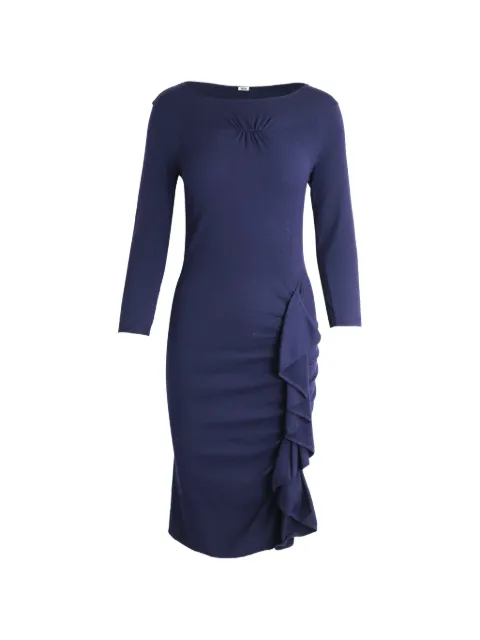 Moschino Pre-Owned ruffle-detail long-sleeve midi dress