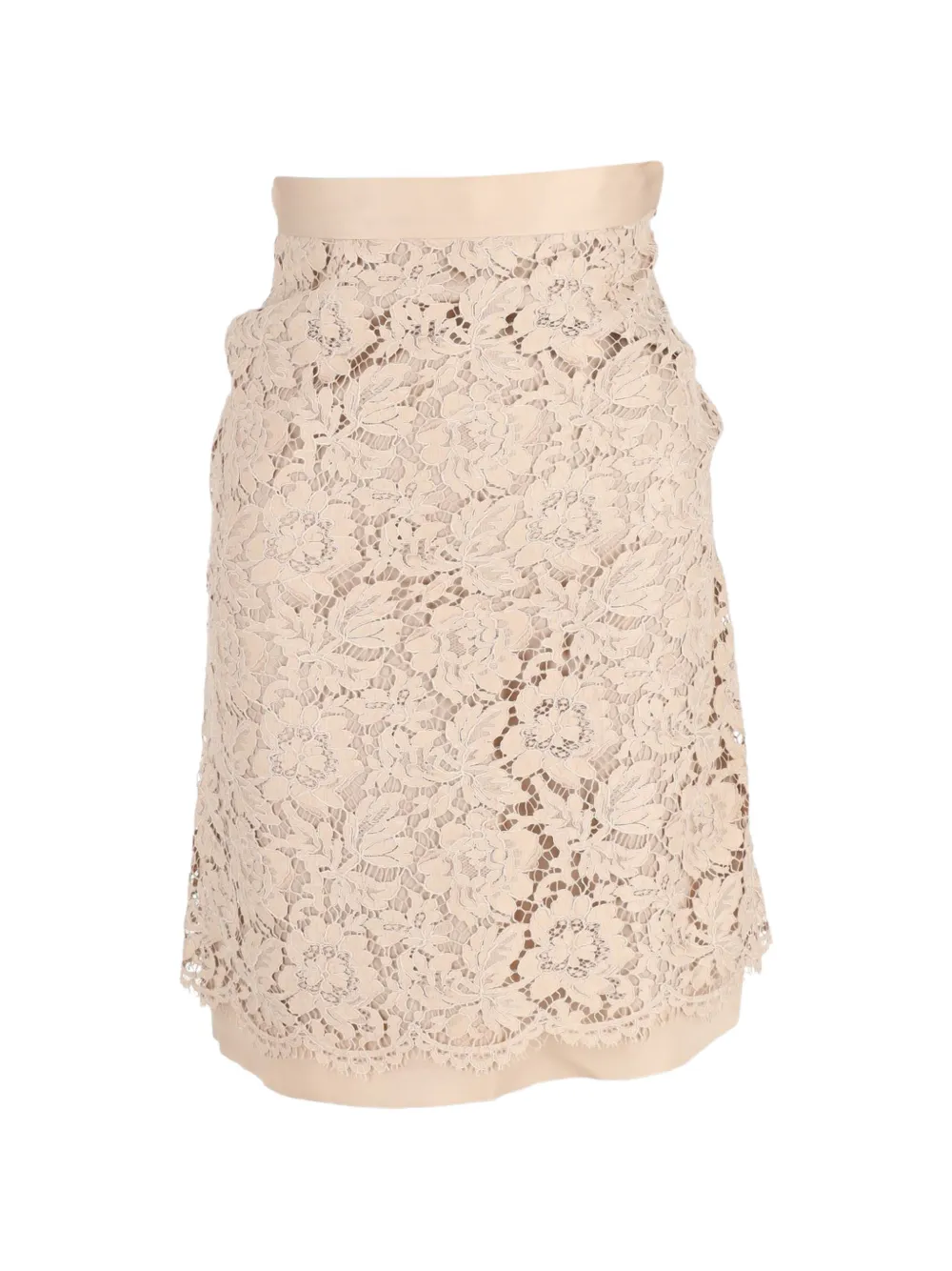 Valentino Garavani Pre-Owned lace knee-length skirt - Toni neutri