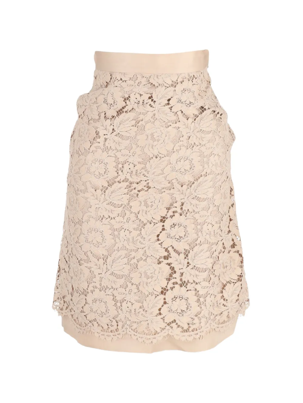 Valentino Garavani Pre-Owned lace knee-length skirt - Toni neutri