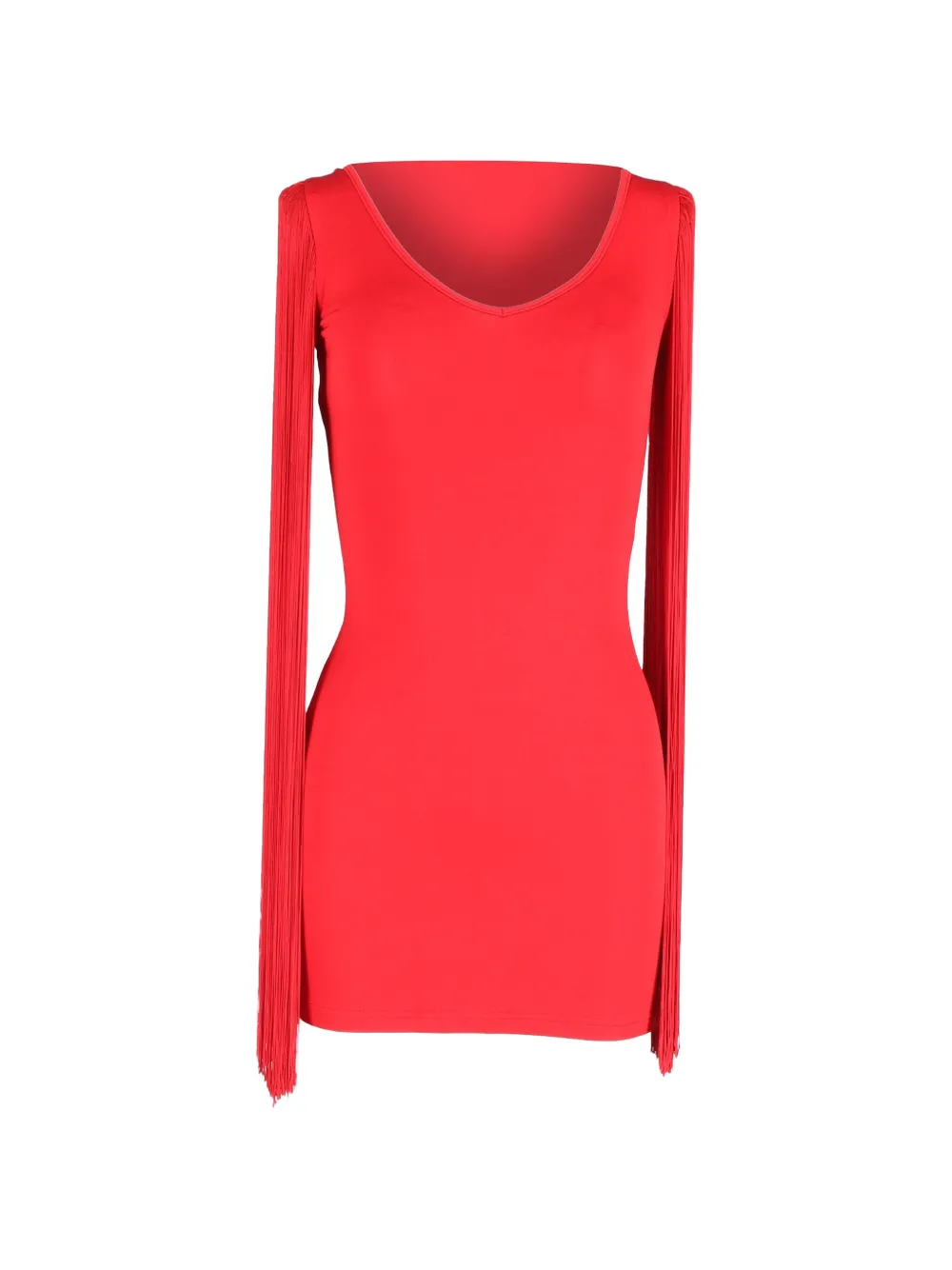 Moschino Pre-Owned fringe-sleeve mini dress - Rosso