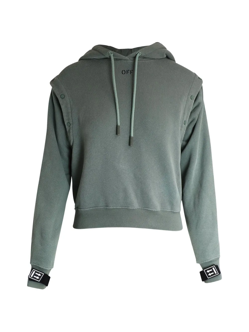 Off-White Pre-Owned cotton detachable-sleeves hoodie - Verde