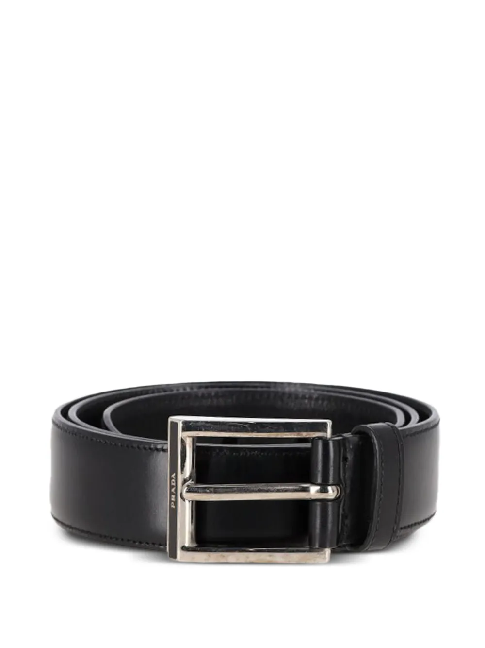 Prada Pre-Owned logo-engraved leather belt - Nero