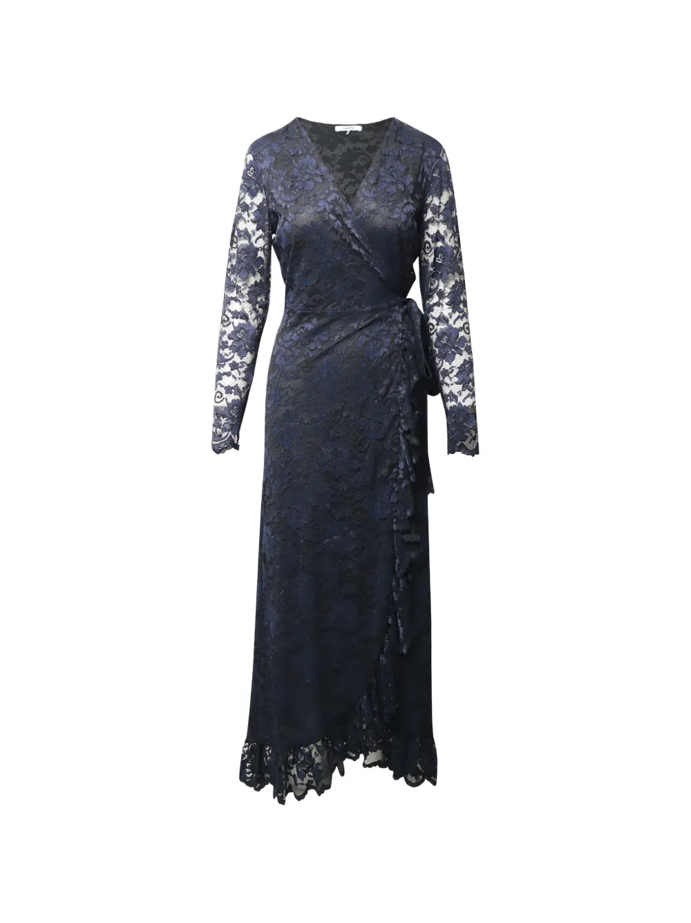 GANNI ruffle wrap dress - Blu
