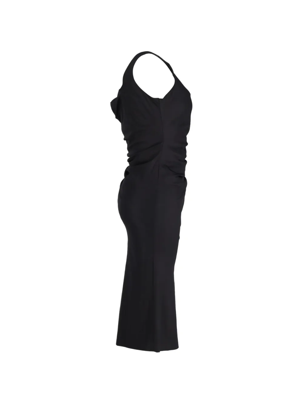 Gathered-Detail Midi Dress