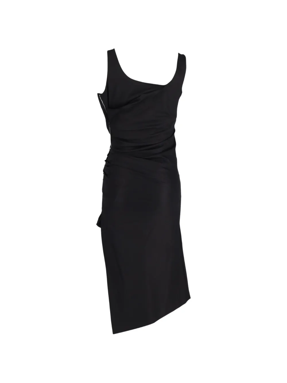 Gathered-Detail Midi Dress