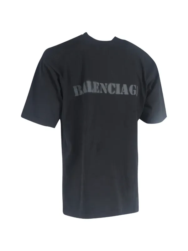 balenciaga Tシャツ ロゴ入り Balenciaga Pre-Owned logo-print T-shirt | Black | FARFETCH