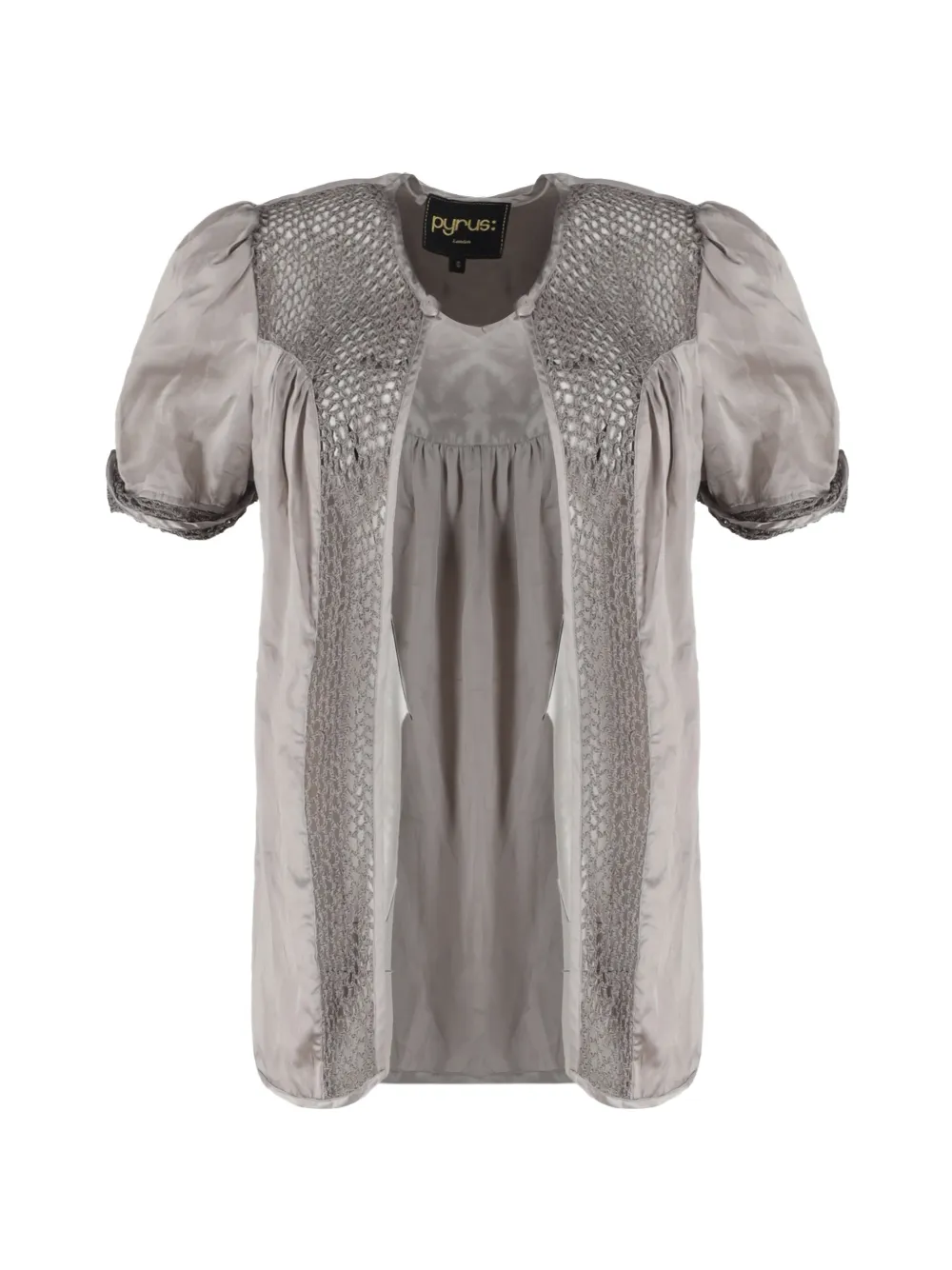 032c crochet short sleeve cardigan - Grigio