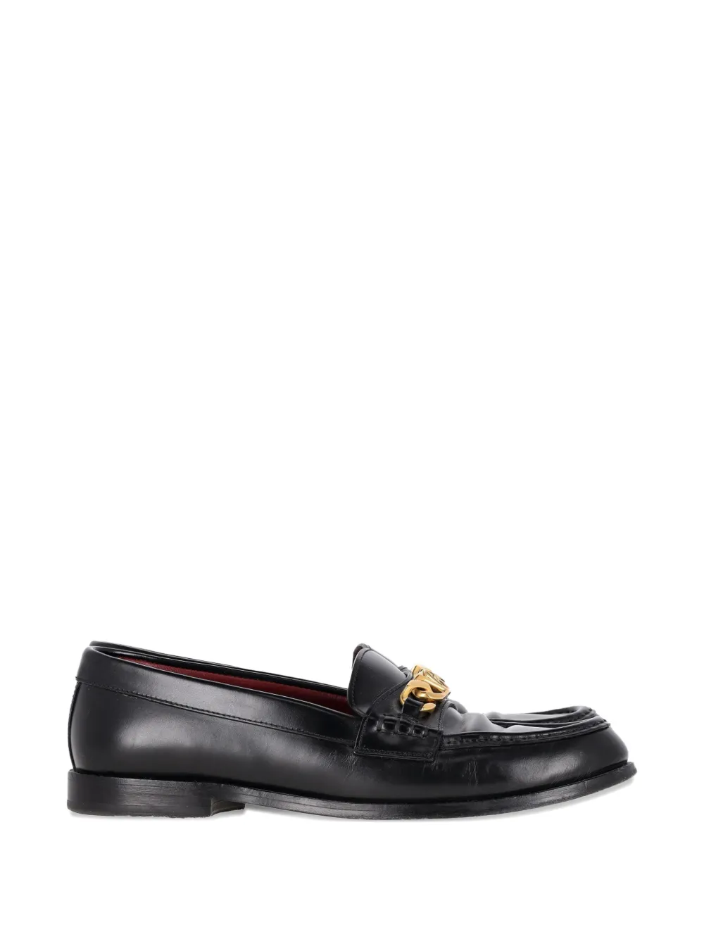 Red Valentino Vintage Vchain calf leather loafers - Nero