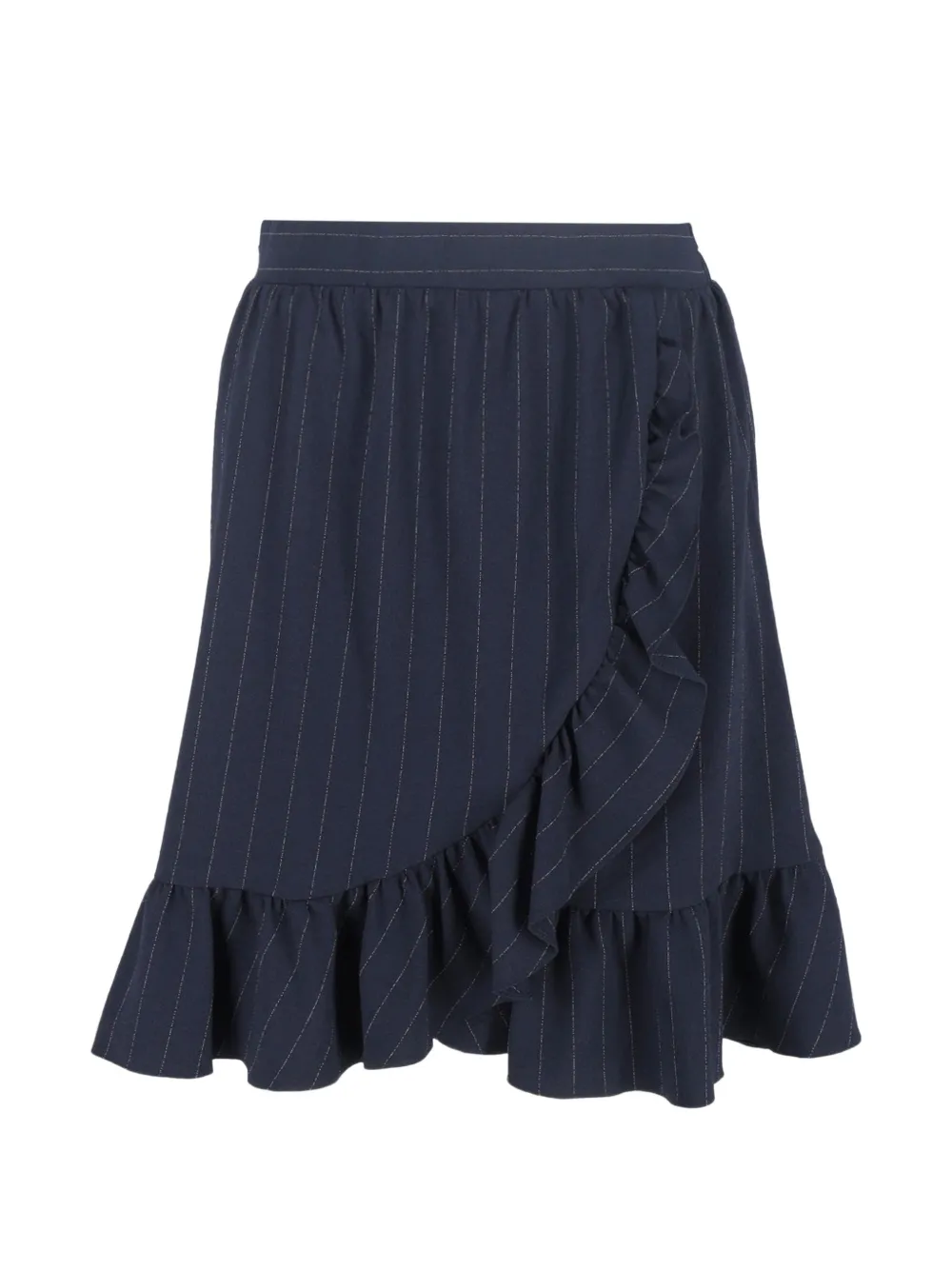 GANNI striped ruffled mini skirt - Blu
