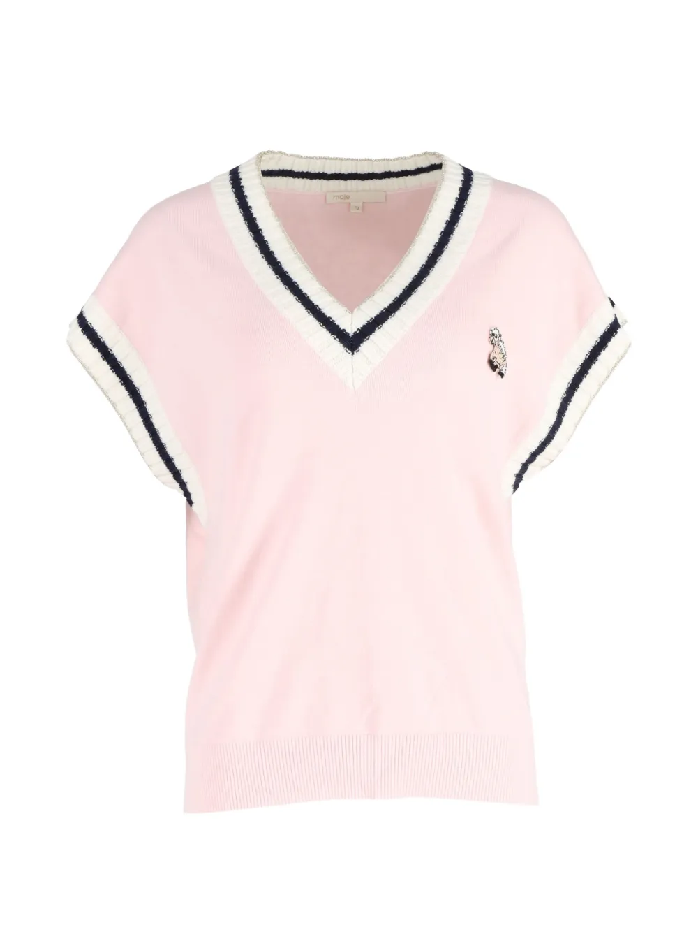 Pre-owned Maje Striped Detail Sweater In Pink