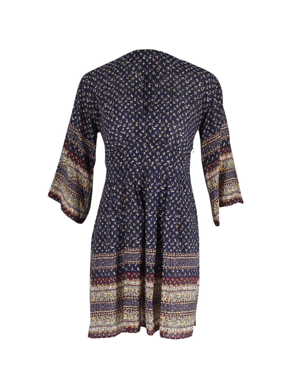 Sea pleated printed midi dress - Blu