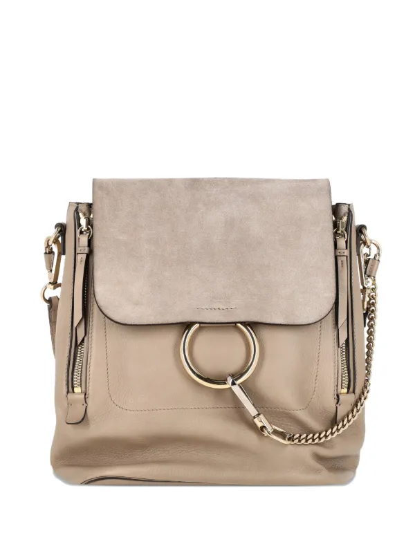 chloe faye small leather backpack Mini Leather logo patch and patch pocket at interior Chlo Vintage Faye Zip Leather