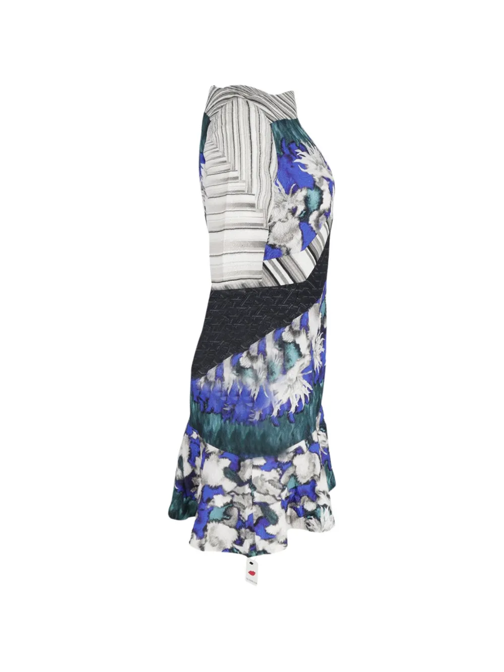  Peter Pilotto Silk Printed Panelled Dress - Blue 