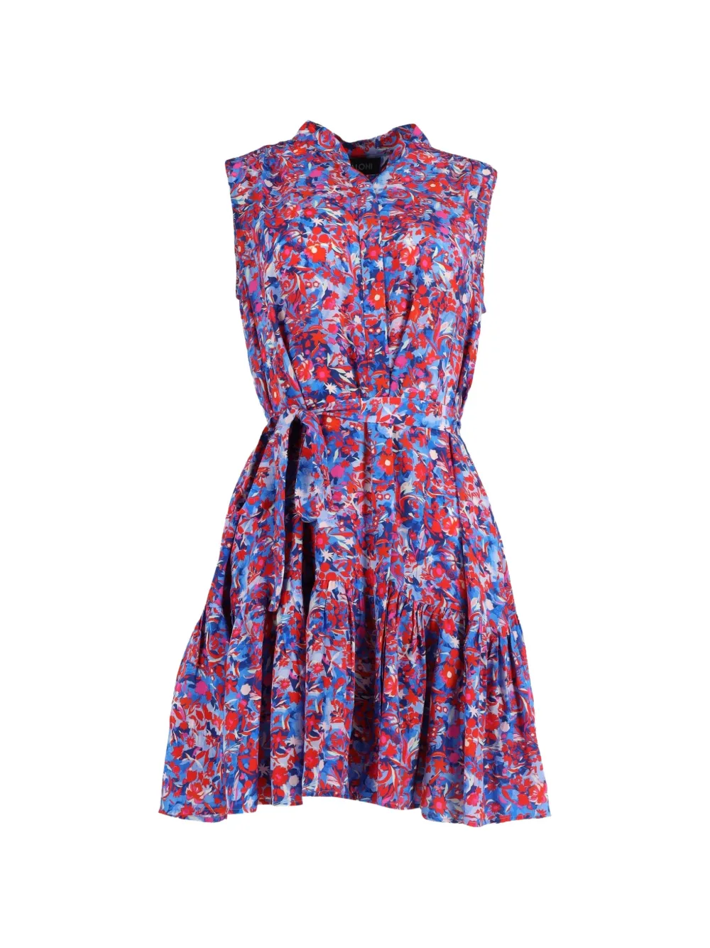 Saloni Tilly floral belted mini dress - Blu
