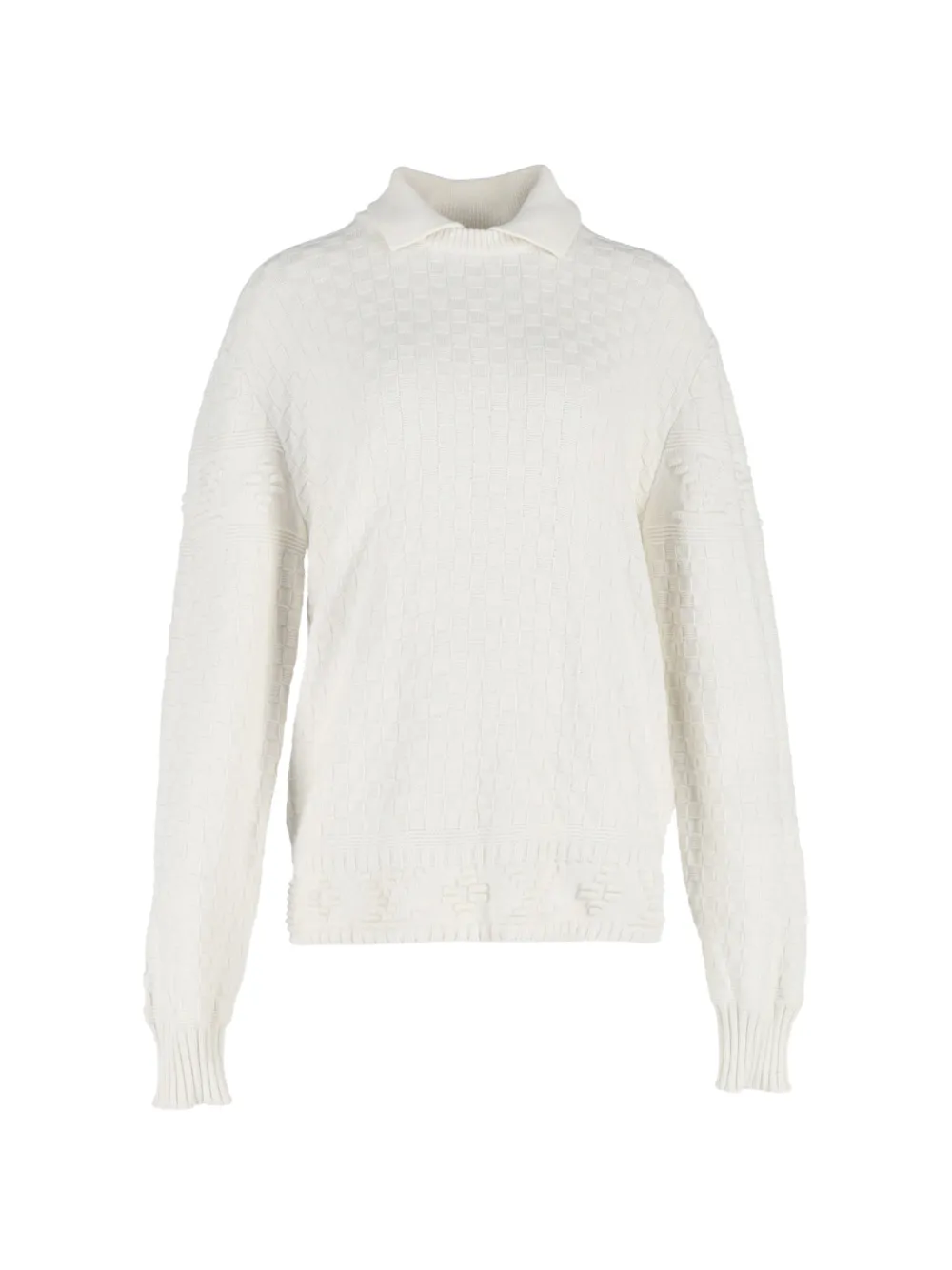 Louis Vuitton Pre-Owned collared grid-pattern sweater - Toni neutri