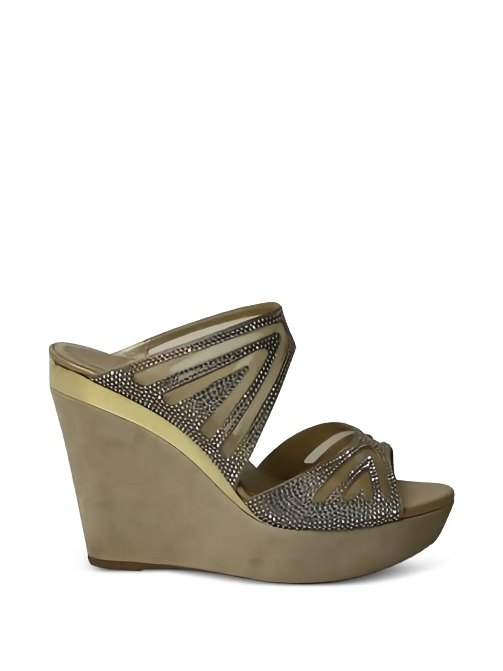 René Caovilla crystal-embellishment wedge sandals - Toni neutri