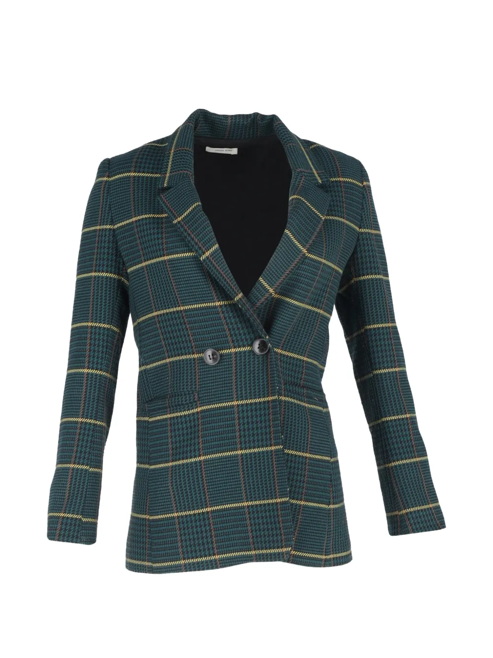 ANINE BING houndstooth double-breasted blazer - Verde
