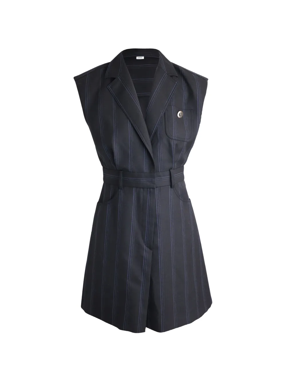 SANDRO Vaiana striped tailored mini dress - Nero