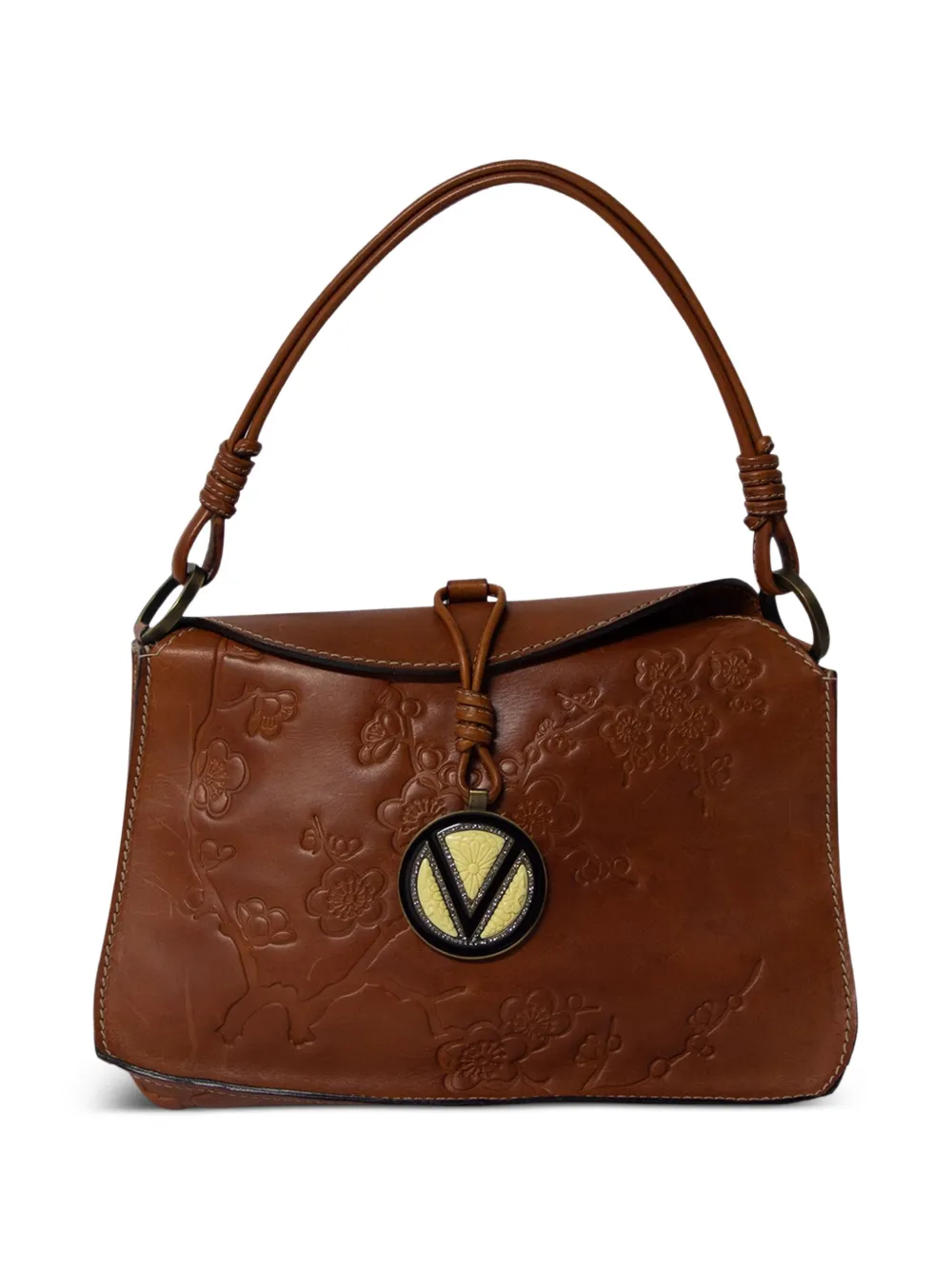 Valentino Garavani Pre-Owned Flower embossed shoulder bag - Marrone