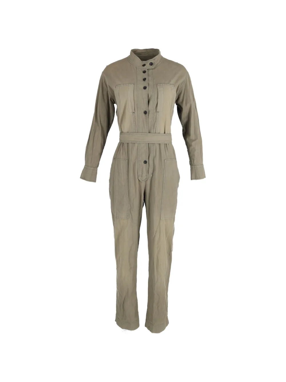 Button-Fastening Jumpsuit
