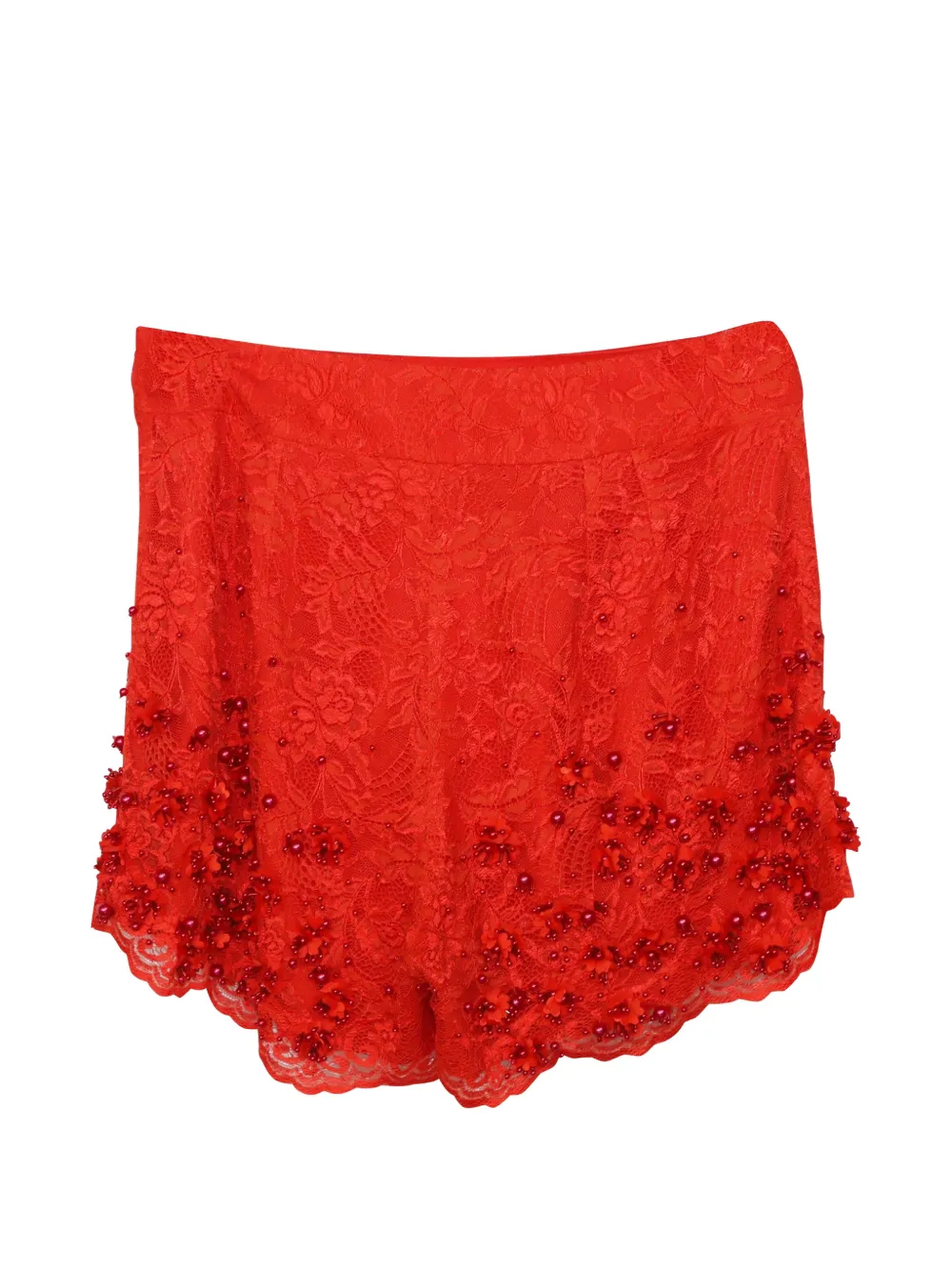 Jenny Packham floral-lace shorts - Rosso