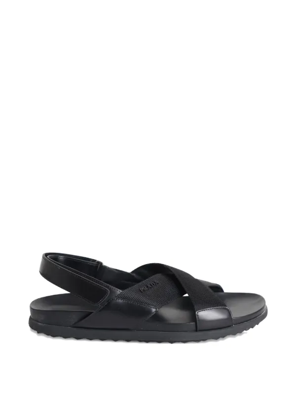 Prada Pre-Owned クロスストラップ サンダル | ブラック | FARFETCH JP