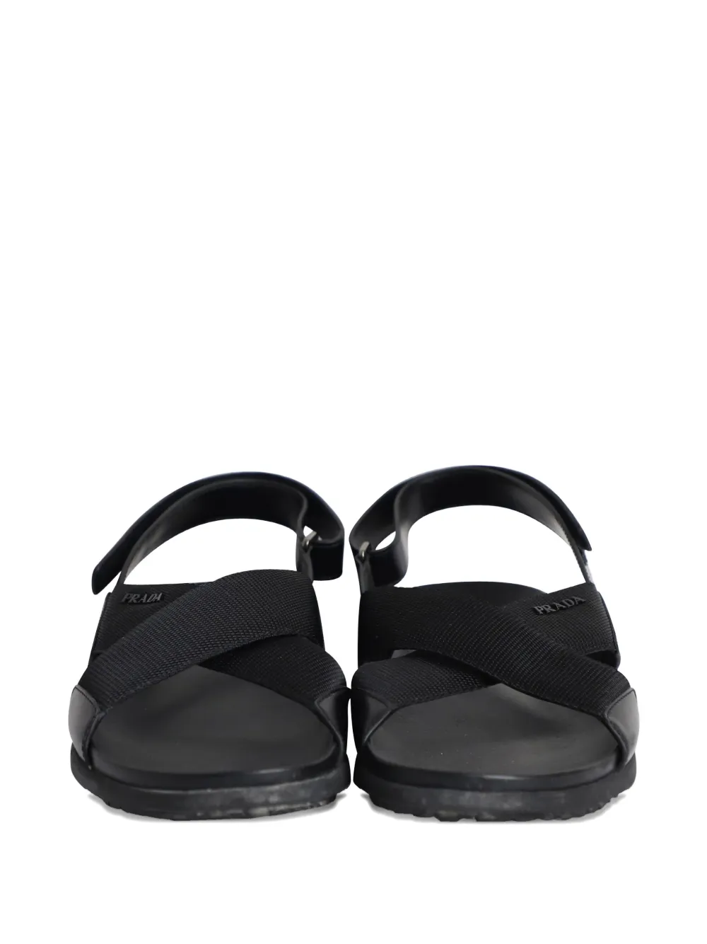 Prada Pre-Owned クロスストラップ サンダル | ブラック | FARFETCH JP