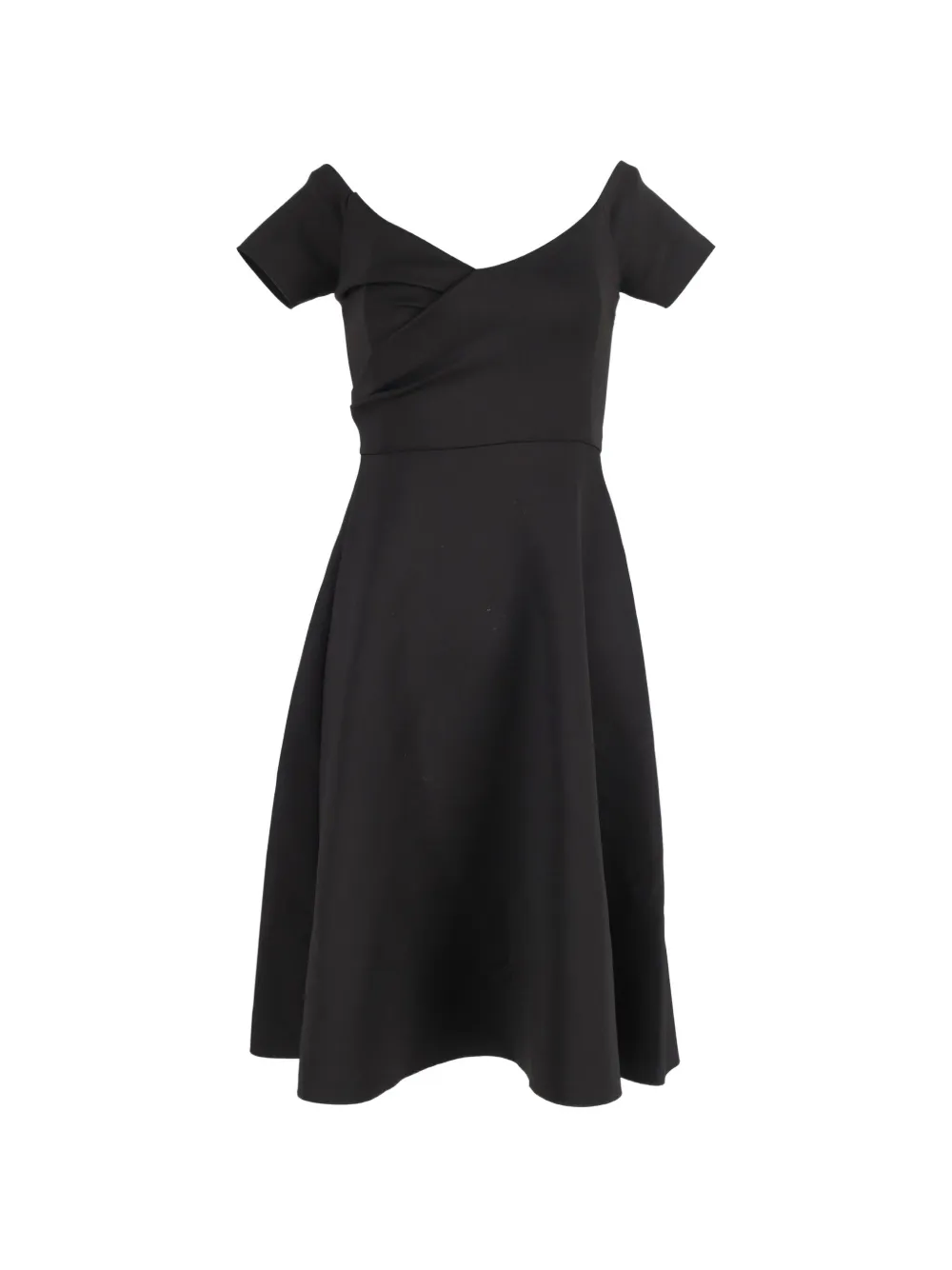 Saloni drop-shoulder midi dress - Nero