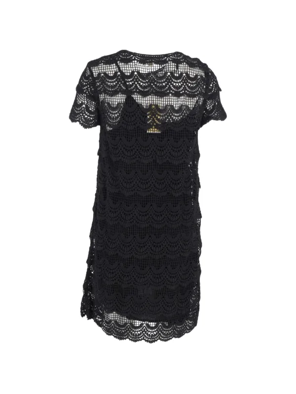 Michael Kors Vintage Lace Detail Mini Dress | Black | FARFETCH