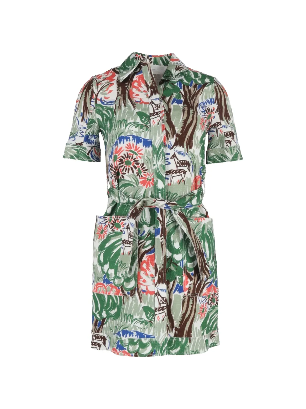 Victoria Beckham button-front printed dress - Verde