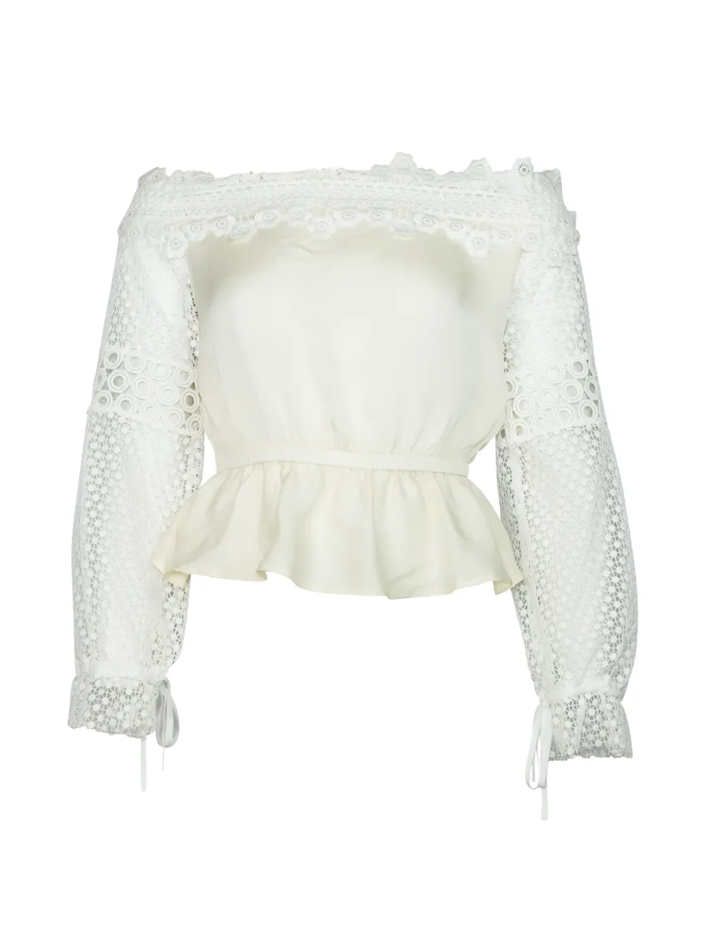 Self-Portrait off-the-shoulder top - Toni neutri