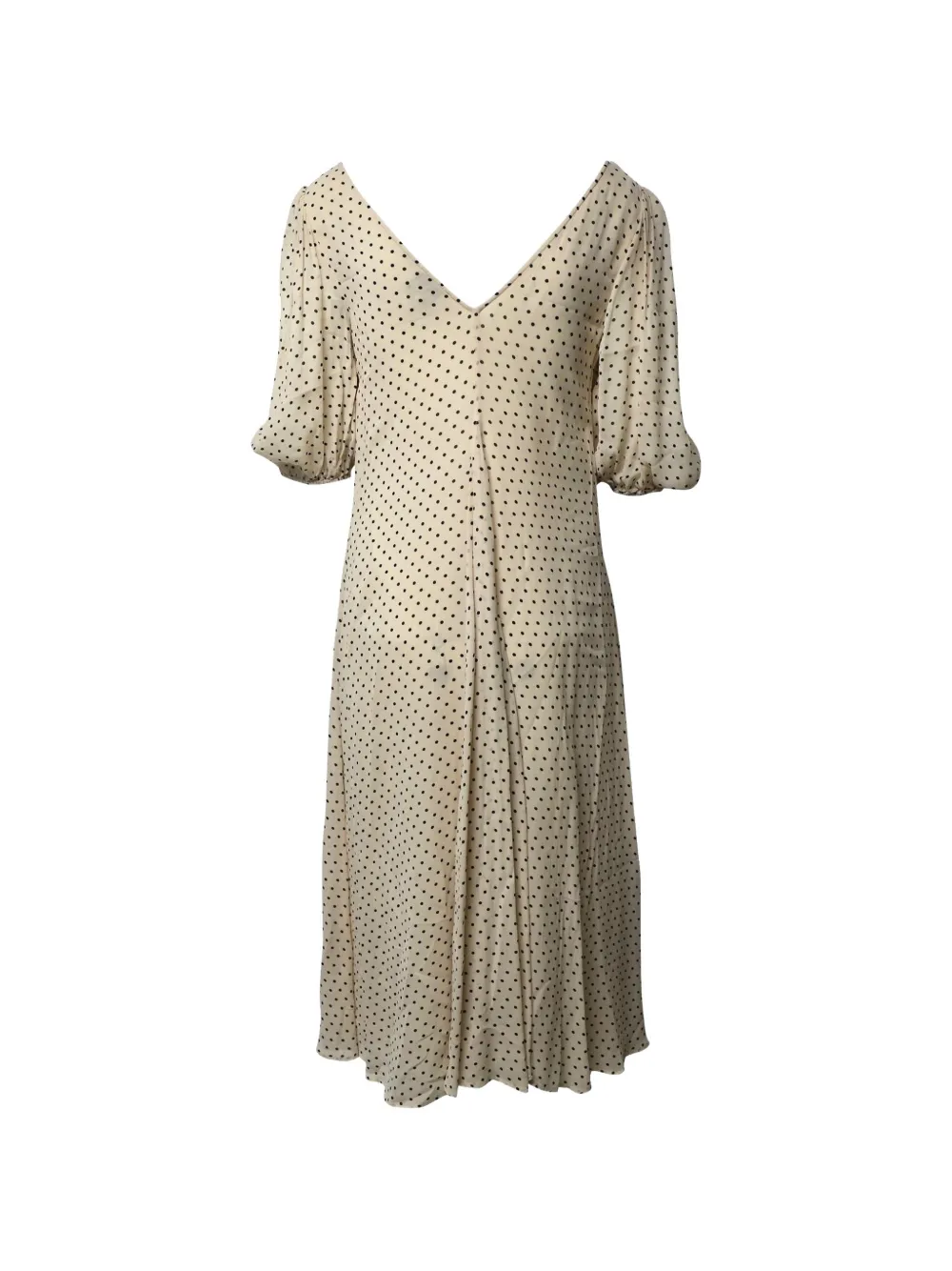 GANNI polka dot v-neck dress - Toni neutri