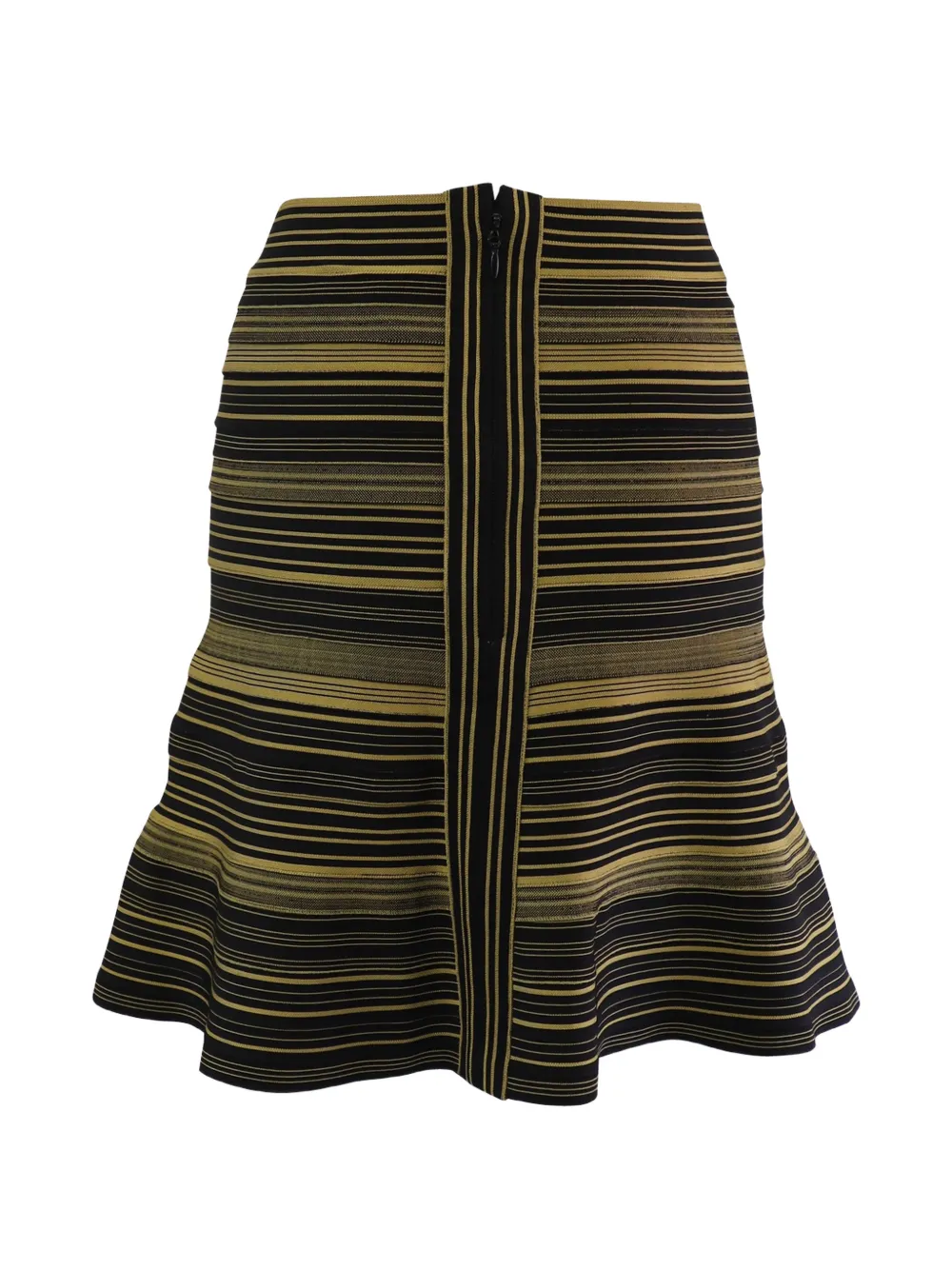  Herve Leger Stripe-pattern Midi Flared Skirt - Black 