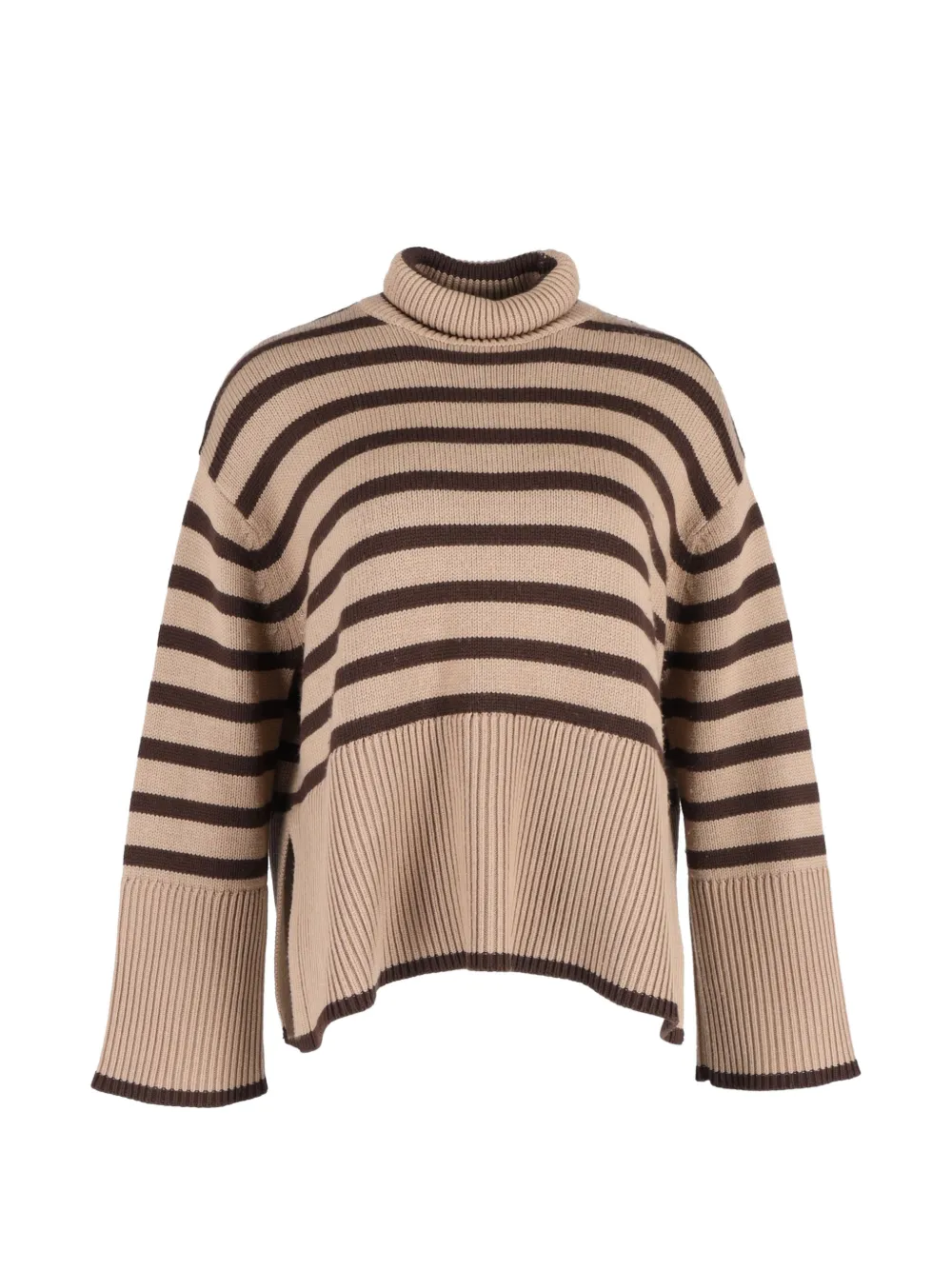 TOTEME signature striped turtleneck sweater - Toni neutri