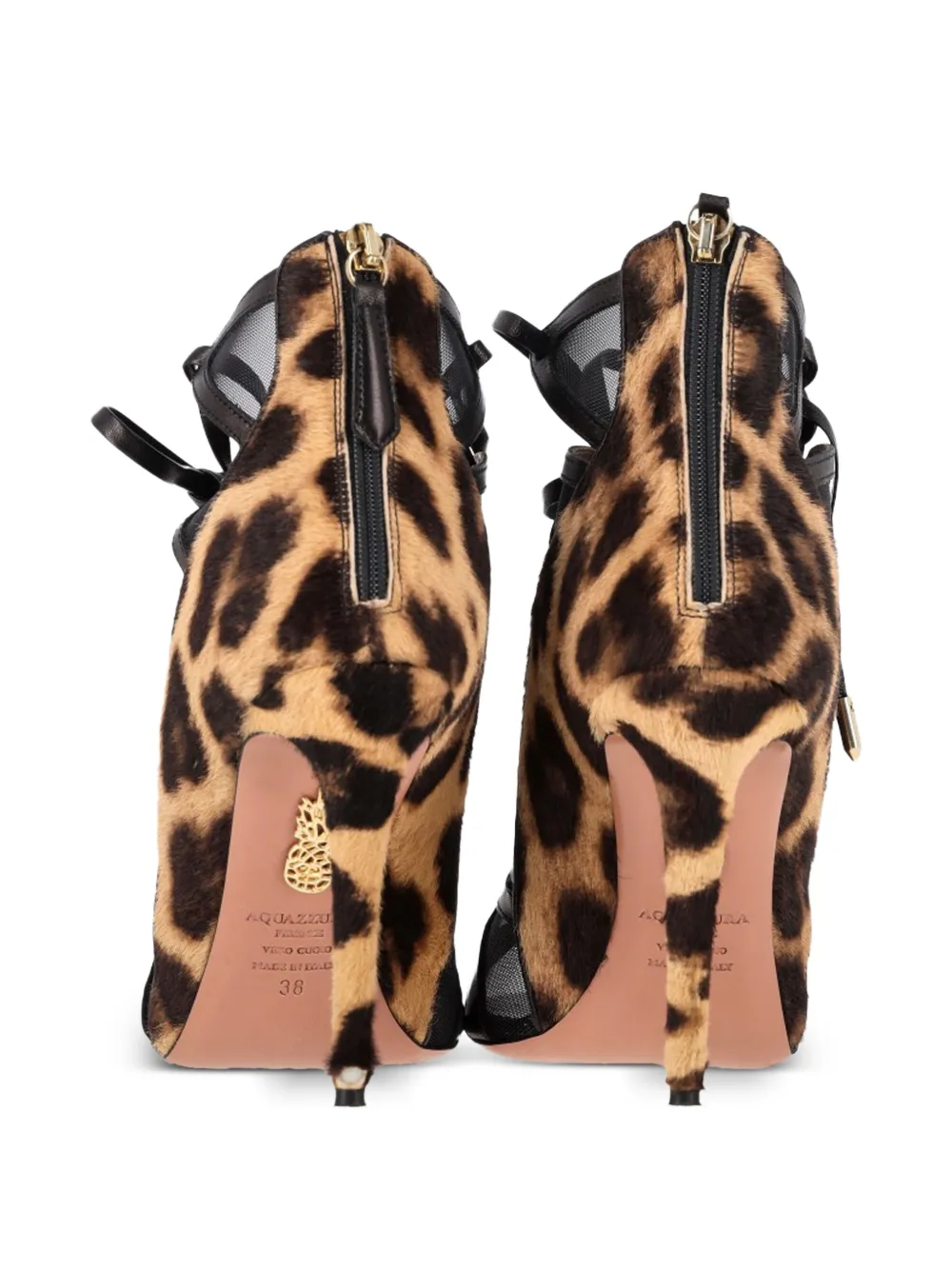  Aquazzura French Lover Leopard Print Sandals - Neutrals 