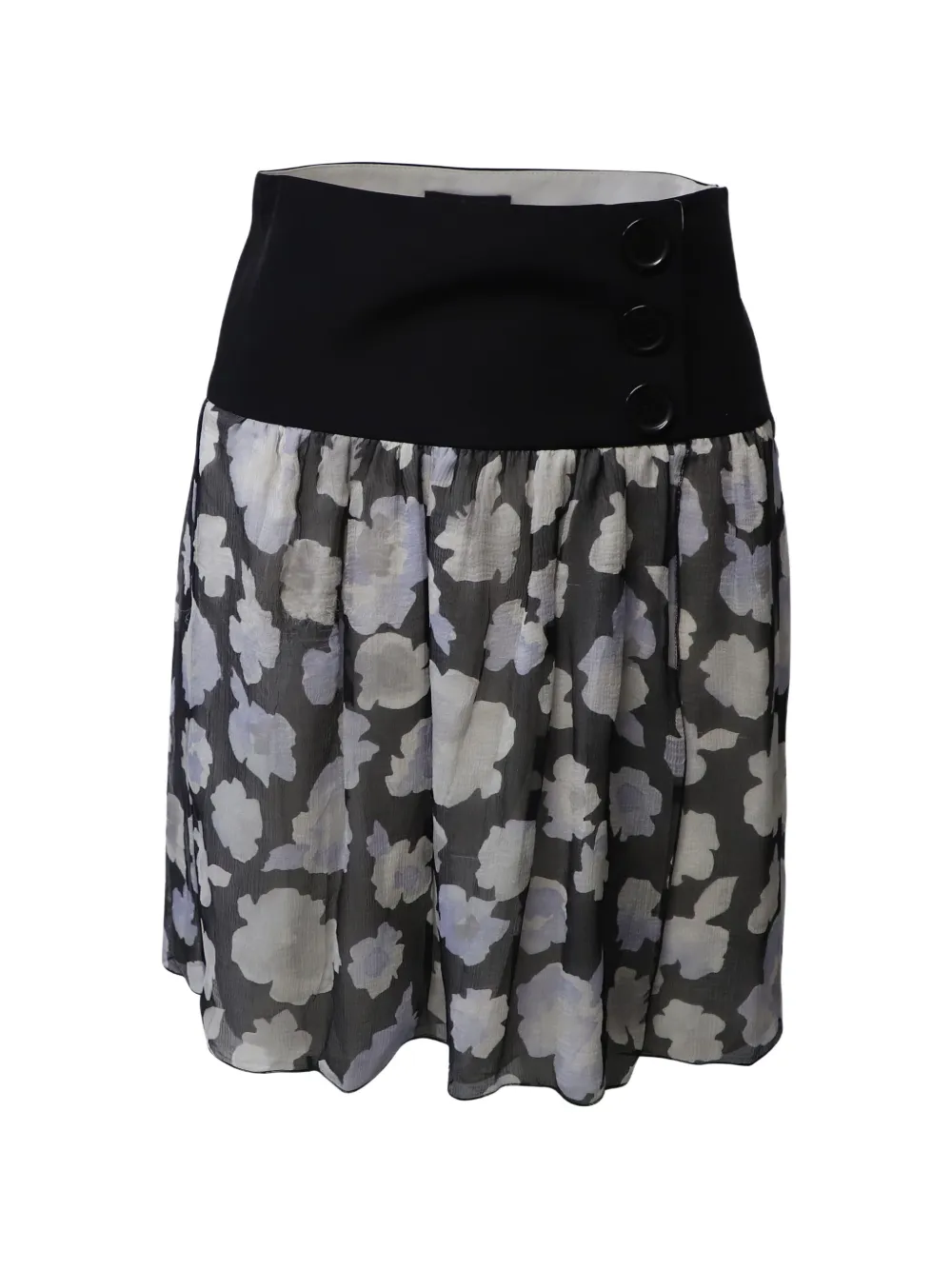 Emporio Armani Pre-Owned floral-print mini skirt - Nero