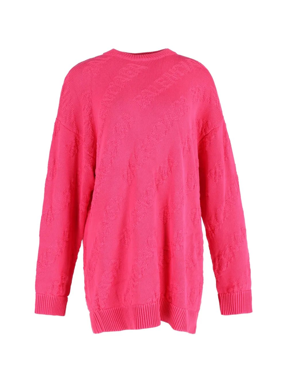 Balenciaga Pre-Owned 2019 logo-intarsia crew-neck sweater - Rosa