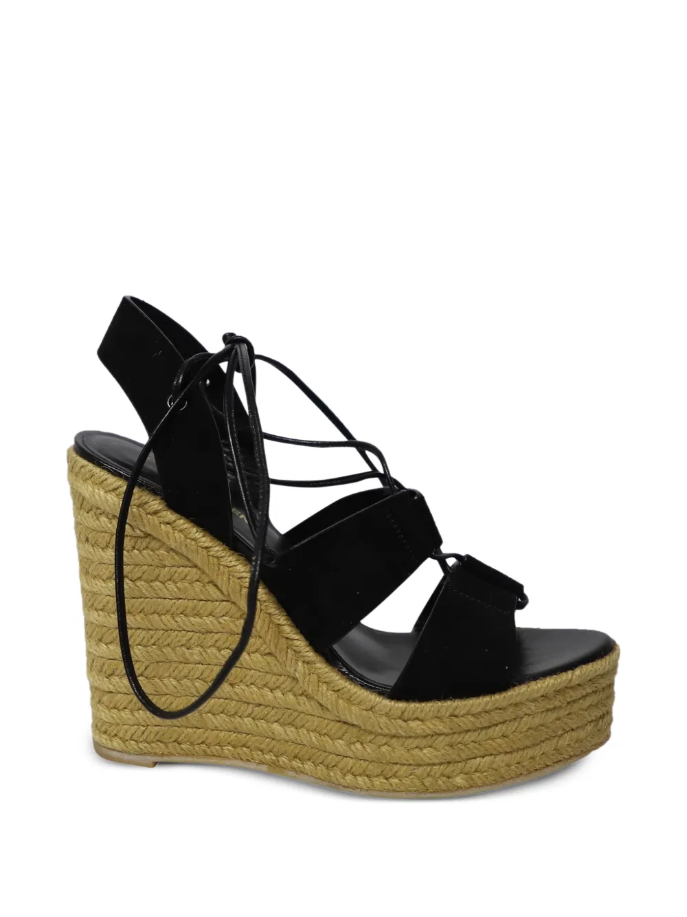 Saint Laurent Pre-Owned platform wedges espadrilles - Schwarz